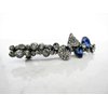 Slim blue gray bow crystal hair barrette clip bridal clip bridal barrette hair
