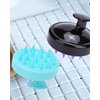 YQBOOM Shampoo Brush Scalp Massager 2 Pcs Silicone Shower Brush Hair Manual Dandruff Brush Waterproof Hair Scrub Tool for Wet Dry Hair Ladies Men Black Blue