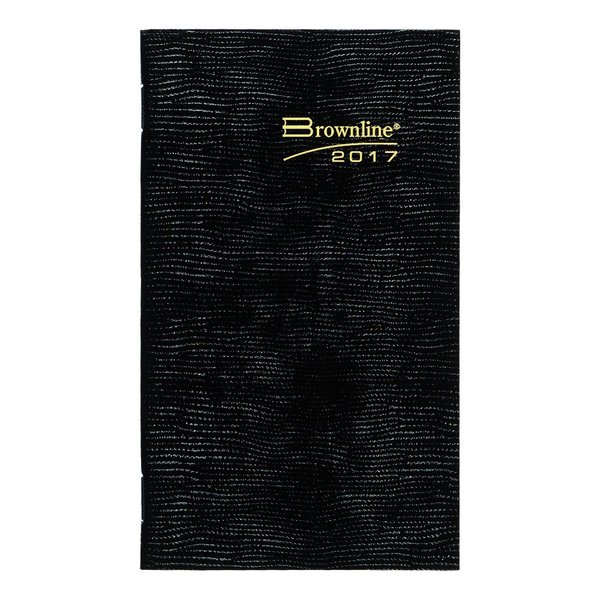 Brownline Two-Week 2017 Pocket Planner, Stitched, Black, 6 x 3.5 inches (C5626.81Z-17)