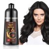 COSYAGE Black Hair Dye Shampoo for Gray Hair - 3 In 1 Hair Color Shampoo for Women, Natural Ingredients, Ammonia-Free, Champu Para Canas Mujer, Black (500mL,17.6 Fl Oz)