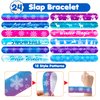 48 Snowflake 24PCS Snowflake Temporary Tattoos Sticker 24PCS Slap Bracelets Perfect for Themed Birthday Baby Showers or Classroom Rewards Ideal Decor and Gifts for Girls and Boys