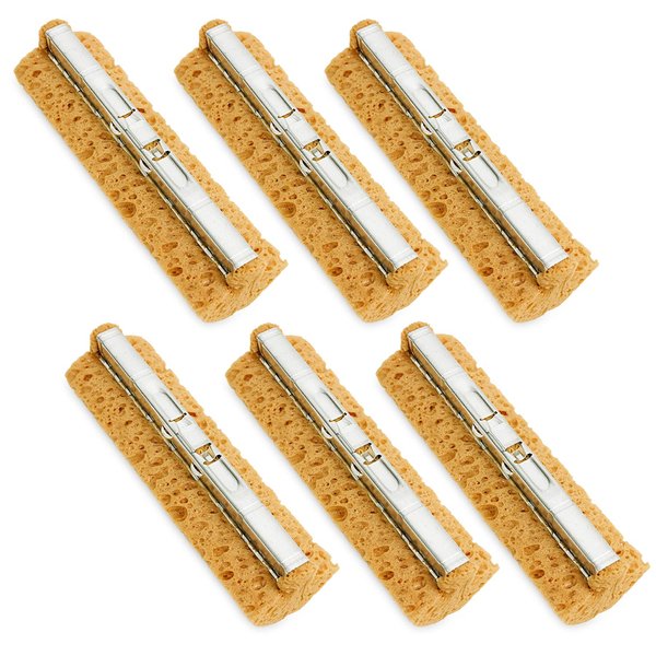 Libman Wood Floor Roller Mop Refills | Scrub Mop | Wet Mop | Mops for Floor Cleaning | Sponge Mop | Self Wringing Wood Floor Mop | | 6 Replacement Mop Heads Included,Brown