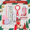 RAINBOWLOVERS Christmas Lip Care Set Cute REINDEER Mini Keychain 4 Colors Trolley Case Hanging With Girls Lip Gloss
