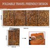 JiaoJiRen DND Dungeon Master Screen 3D Faux Leather,4 Panel Game Master Screen with Pockets DM Screen for DM Game Accessories Gift,Dungeons and Dragon,Pathfinder,D&D