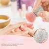 ANGNYA Nail Dust Brush with Shiny Rhinestones, Fluffy Dust Brush for Acrylic Nails Soft Dip Powder Remover Makeup Brush Clean Up Tools Nail Art Brush (Pink)