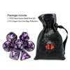 Haxtec Metal DND Dice Set Purple Black Real Scene D&D Metal Dice Set for Dungeons and Dragons TTRPG DND Gifts Elderitch Blast