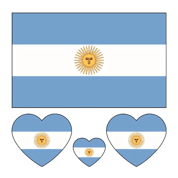 10 Sheets Argentina Flag 2022 World Cup Temporary Face Tattoos Stickers，40 Pcs Football National Flag Removable Fake Tattoos, For Men Kids Women (Argentina)