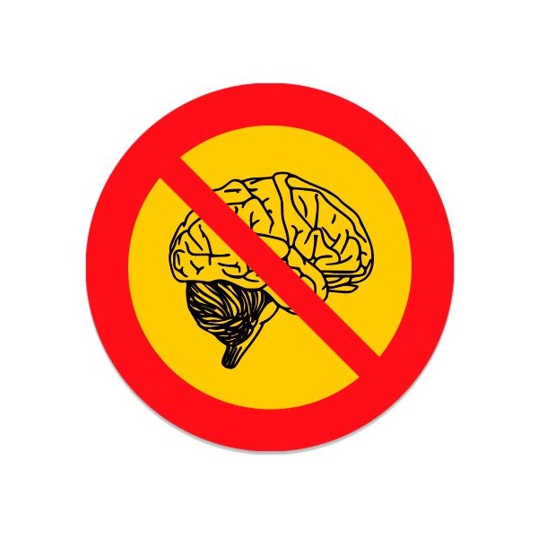 Thinking Not Allowed - 8" Vinyl Sticker - for Car Laptop I-Pad - Waterproof Decal