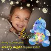 Cuteoy Plush Blue Dinosaur Star Projector Musical Adjustable Singing Night Light Stuffed Animals Glowing T-Rex Plushies Toy Gifts for Kids Birthday Easter Christmas,11''