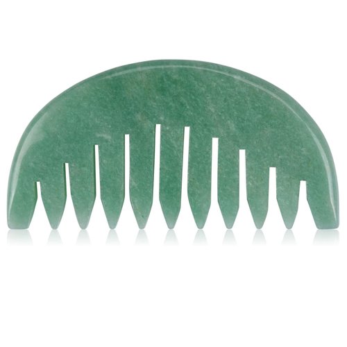 ideayard Jade Massage Comb for Head Anti-Static Hair Jade Stone Comb, Real Natural Jade Stone Gua Sha Scraping Massage Tool for Body Relaxing