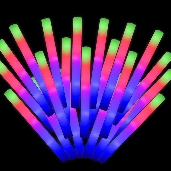Blu7ive 42PCS Foam Glow Sticks Bulk,LED Foam Sticks 3 Modes Flashing Glow in the Dark Light up Party Favors Supplies for Birthday, Wedding, Raves, Concert