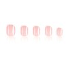 SINSEN French Tip Press on Nails Short Square Fake Nails, Cute Glue on Nails, Glossy Pink Acrylic Nail Kit, Summer Nail Art Decorations Full Cover White French Designs Stick on Nails for Women 24Pcs