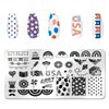 DANNEASY 6 Pieces Independence Day Nail Stamping Plate 4th of July Nails Design Nail Stamps Nail Stencils Stamping Plates for Nails Manicure Template Nail Art Tools DIY Nails Accessories
