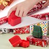 2Pcs Wrapping Paper Cutter, Gift Wrap Cutter with 2 Replaceable Blade 4 Wheels Compact Christmas Gift Wrapping Paper Roll Cutter Tool Green,Red