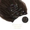 Caliee Kinky Curly Clip in Hair Extensions Real Human Hair for Black Women,Natural Hair Clip in Extensions 3C 4A Curly Clip ins Piano Dark to Brown Color 120g 7Pcs 10 Inch