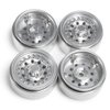 QUE-T 1.9" Pack of 4 Alloy Metal Beadlock Wheel Rims for 1/10 RC Crawler SCX10 90046 D90 Trx4 (Bright Silver)
