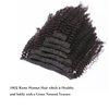 Afro Kinky Curly Clip in Human Remy Hair Extensions Brazilian Curly Clips Hair Extensions 4B 4C 8A Virgin Thick Natural Black Color Clip on For Black Women 10-22 inch (12 inch, AC #1B)