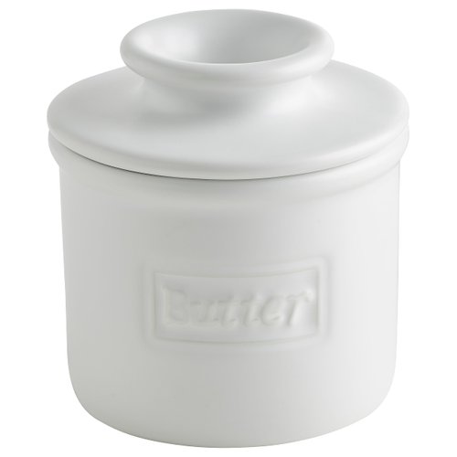 Butter Bell - The Original Butter Bell crock by L Tremain, a Countertop French Ceramic Butter Dish Keeper for Spreadable Butter, Café Matte Collection, White Matte