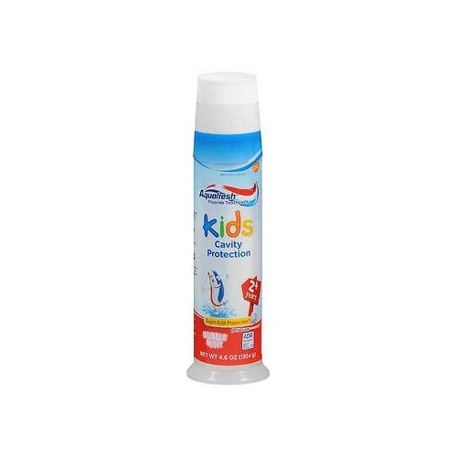 Aquafresh Kids Fluoride Toothpaste Bubble Mint Pump - 4.6 oz, Pack of 3