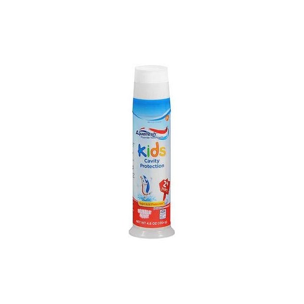 Aquafresh Kids Fluoride Toothpaste Bubble Mint Pump - 4.6 oz, Pack of 3