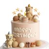 13 PCS Bear Cake Toppers Bear Cake Decor Cake Toppers Bear Birthday Party Decor Baby Bear Cake Topper Ball for Boy Girl Baby Shower Birthday Party Decor