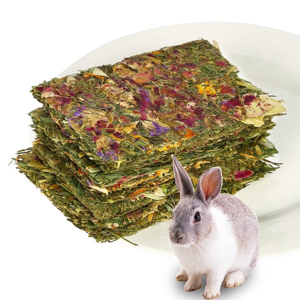 HGPOKLVT Rabbit Chew Toys, Chinchilla Treats for Dental Health, Natural Timothy Hay Chips Chew Treats,Small Animals Snacks for Rabbits, Hamsters, Bunny, Guinea Pig, Chinchillas (Timothy Hay*5)