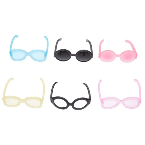 Kisangel 40pcs Doll Eyeglasses Doll Accessories Sunglasses Mini Plastic Sunglasses for DIY Doll Crafts Dollhouse Decoration (Random Color)