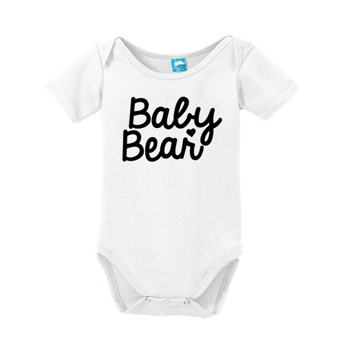 Sod Uniforms Baby Bear Printed Infant Bodysuit Baby Romper White 0-3 Month