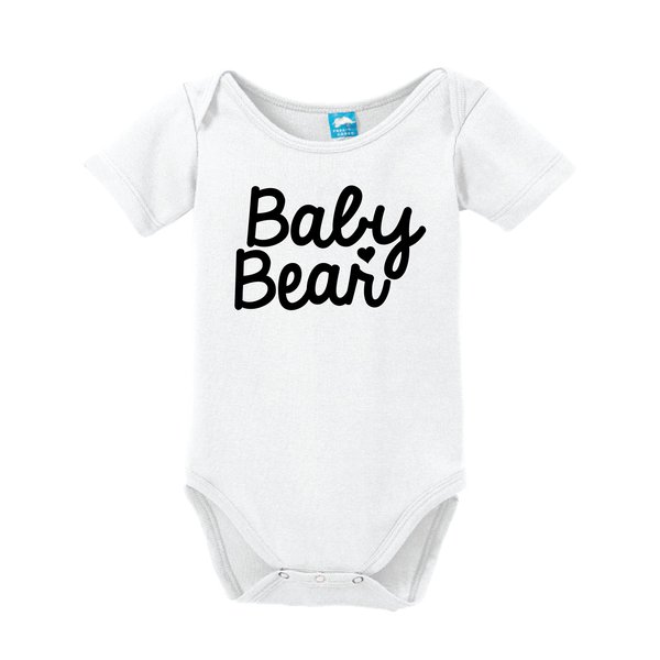 Sod Uniforms Baby Bear Printed Infant Bodysuit Baby Romper White 0-3 Month