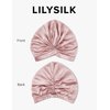 LilySilk Silk Bonnet for Sleeping Womens 100% Mulberry Silk Sleep Cap Hair Wrap for Curly Long Hair Rosy Pink