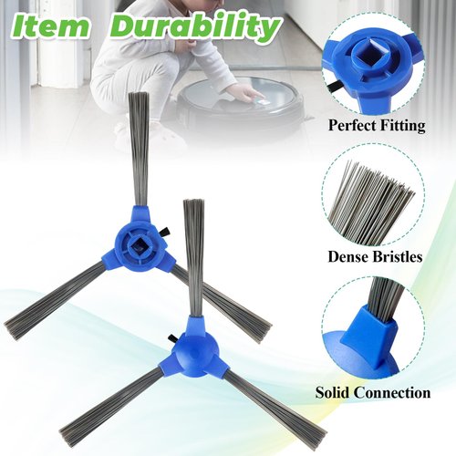 Techecook Side Brush Replacement for Eufy RoboVac side brushes 11S 12 15T 15C 25C 30 30C 35C 11S Max 15C Max 25C Max 30C Max G20 G30 G30 Edge G10 G30 Hybrid Eufy Robot Vacuum Replacement Parts - 6Pack