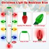 9PCS Christmas Party Favors, Light Up Christmas Necklace Headband Glasses Set, Xmas Bulb Necklace Antler Tree Lights Holiday Headbands LED Flashing Glow Santa Eyeglasses Bulk for Christmas Gift