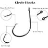 Circle Hooks Saltwater Fishing Hooks, 150pcs in-line Straight Eye Circle Hook High Carbon Steel Chemically Sharpened Barbed Point Octopus Hook Wire Hooks