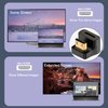 QIANRENON 8K Mini HDMI U Shape Angle Adapter UHD2.1 Mini HDMI Male to Mini HDMI Female 180 Degree Down HD Display Connector, LED Light, for DSLR Portable Camcorder Tablet PC (Reverse)