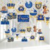 53 Pieces Royal Blue Prince Baby Shower Hanging Decorations Baby Prince Hanging Swirls Royal Baby Shower Hanging Streamers for Kids Boys Baby Shower Birthday Party Supplies Decor