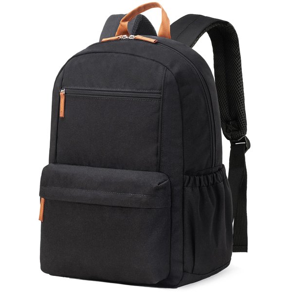 Vorspack Backpack for Men and Women - Lightweight Backpack Classical Basic Bookbag with Multi-pockets Casual Daypack for College Workplace Travel - Black