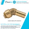 SharkBite 1/2 Inch 45 Degree Street Elbow, Push to Connect Brass Plumbing Fitting, PEX Pipe, Copper, CPVC, PE-RT, HDPE, U615LFA