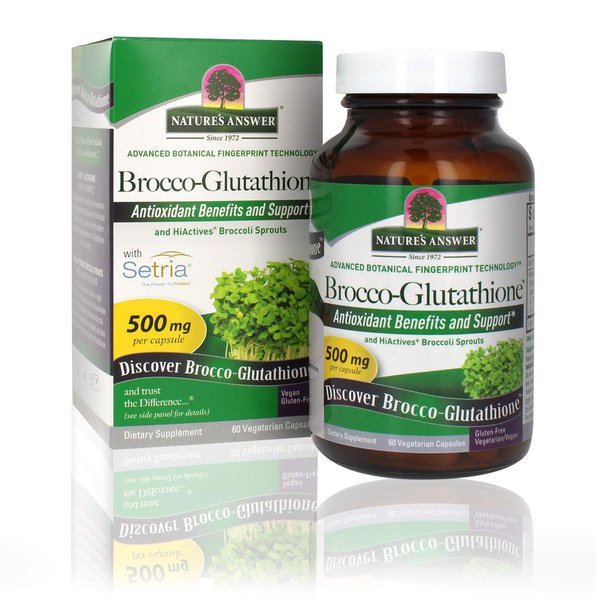 Nature's Answer Brocco Glutathione, 60 Count Vegetarian Capsules - Made with Organic Broccoli Sprouts