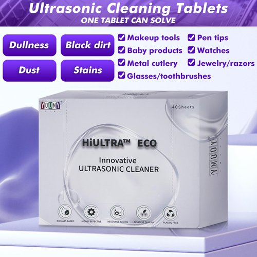 Oil Removal Cleaning Tablets for Ultrasonic Cleaner, 40 Tablets/Box for Metal Parts Degreasing Cleaning, Eco-Friendly & Skin-Safe