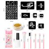 Temporary Glitter Tattoo Kit for Kids makeup,30 Body Glitter,3 Glitter Glue,5 Sheets Tattoos Stencil,5 Pcs Makeup Brush,6 Fluorescent Powder,Rhinestone Stickers,Holiday,Party,Nail Art
