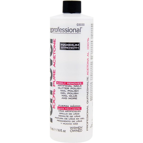 Onyx Professional 100% Acetone Nail Polish Remover Artificial Nails, Nail Polish, Gel Polish and Glitter Polish, clear, 16 Fl Oz