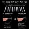 XXL No C Curve Nail Tips, SWETIDY 600Pcs Refill Size of 4,5,6,7 Clear Acrylic Nails Square Shape Nail Half Cover (600Pcs Refill XXL Square)