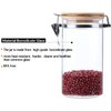 KKC Clear Borosilicate Glass Food Storage Jar Canister Container with Airtight Locking Clamp Bamboo Lid,Coffee Bean,Loose Tea,Nut Container,Sealed Jar Hinged Lid for 16oz Coffee Bean,40 Fluid-oz