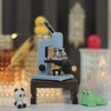 Blue Miniature Microscope, Plastic Dollhouse Mini Laboratory Tool for Dollhouse Science STEM Scene, Experiment Scene Doll House Kit for 1:12 Scale Dollhouse Blue 1 Pack Dollhouse Accessories