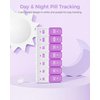 AMOOS Weekly Pill Organizer 2 Times a Day, Stylish Pill Box 7 Day AM PM with Large Compartments, Pill Case Easy to Use, BPA-Free Pill Container for Vitamins, Fish Oils, Supplements, Medicines, Purple