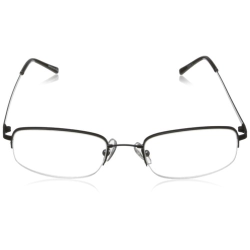 Foster Grant Men's Hf11 Rectangular Reading Glasses, Shiny Gun/Transparent, 52 mm, 1.50