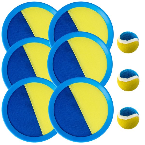 Weehoey Kids Toys - Outdoor Games for Kids, Toss and Catch Ball Set with 6 Paddles 3 Balls, Toys for 3 4 5 6 7 8+ Year Old Boys Girls Christmas Birthday Gifts (Light Blue)