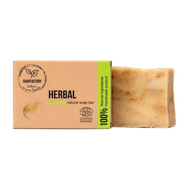 SoapFactory Organic Soap Bar with Turmeric and Tee Tree Oil for Men and Women, 100% Natural Facial Cleanser, Face and Body, Vegan, Handmade, 3.88 ounce