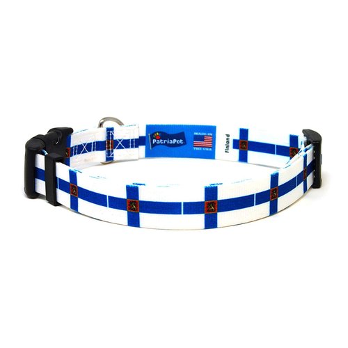 Finland Dog Collar | Finland Flag | Quick-release Buckle | Made in NJ, USA | for Small Dogs