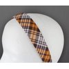 Fashion Accessories Now orange brown white plaid headband 1 1/8 inches wide tartan fabric covered hair band plaid headband classic headband